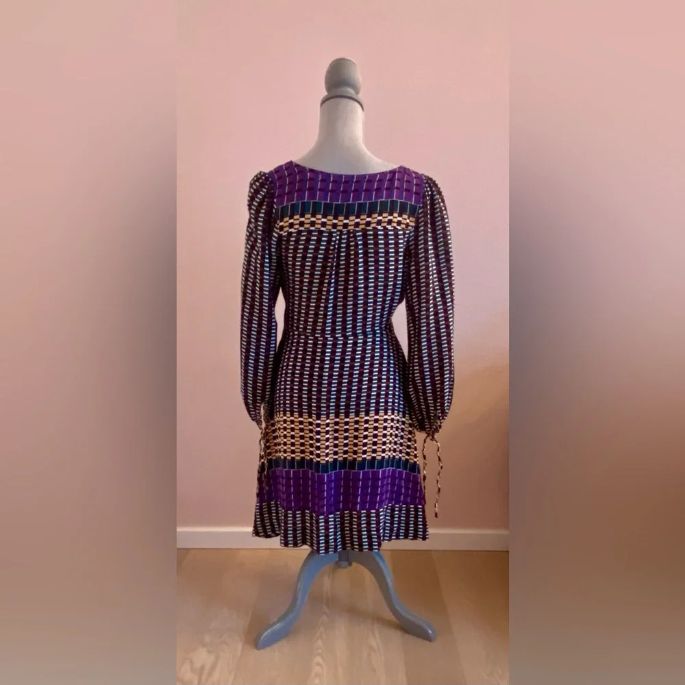 Maeve Anthropologie Geometric Patterned Dress 8 Petite NWOT - Picture 4 of 6